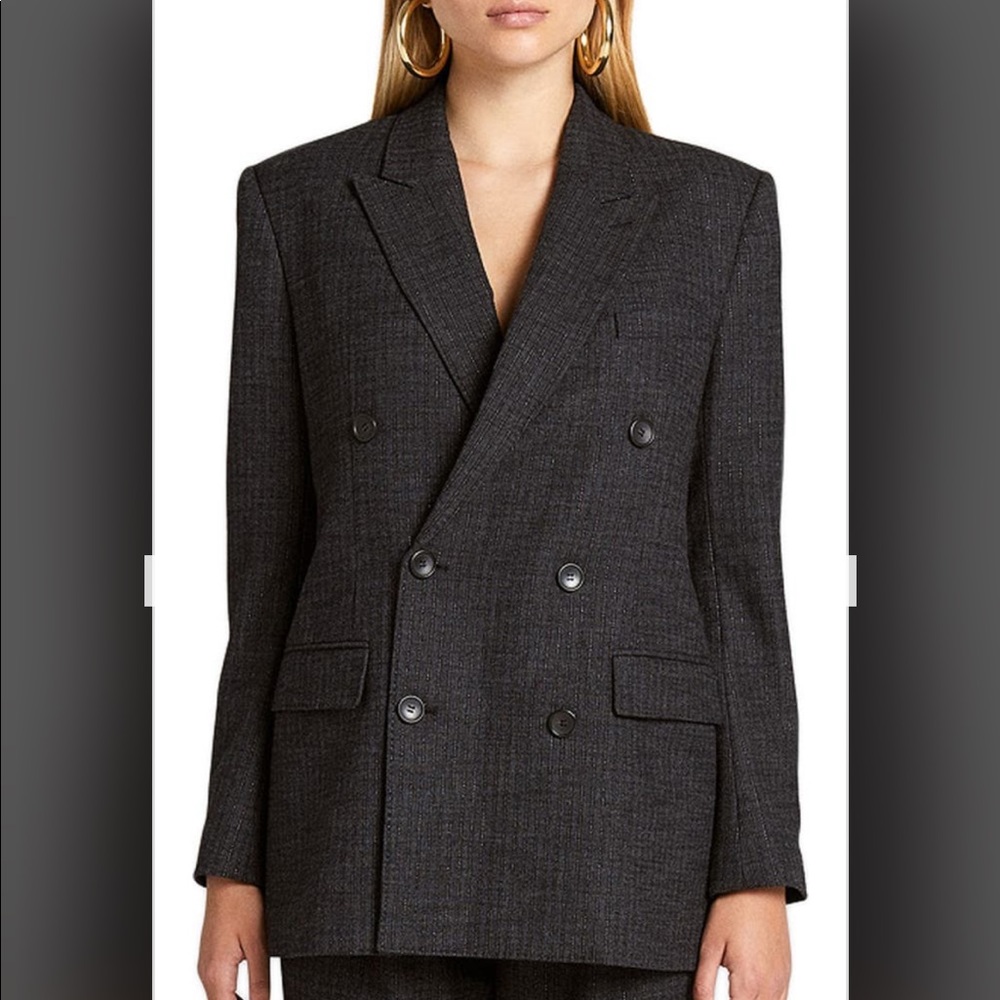 A.L.C Chadwick Metallic Stripe Double Breasted Blazer New.